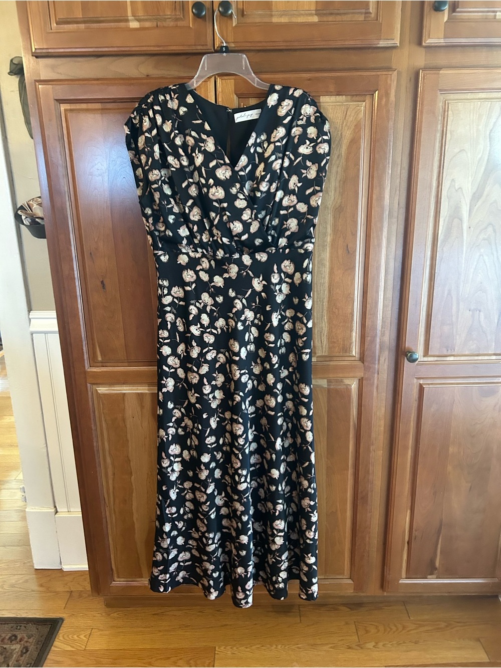 Petal & Pup Black Maxi Dress with Blush Floral Pattern - Picture 3 of 4